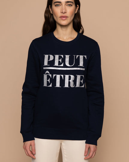 Peut Être Sweatshirt - Dunkelblau / Silber Glitzer