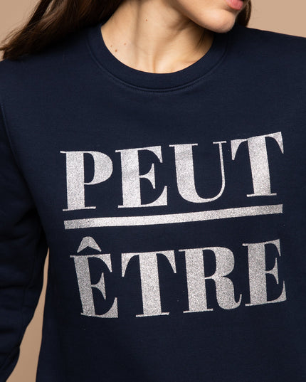 Peut Être Sweatshirt - Dunkelblau / Silber Glitzer