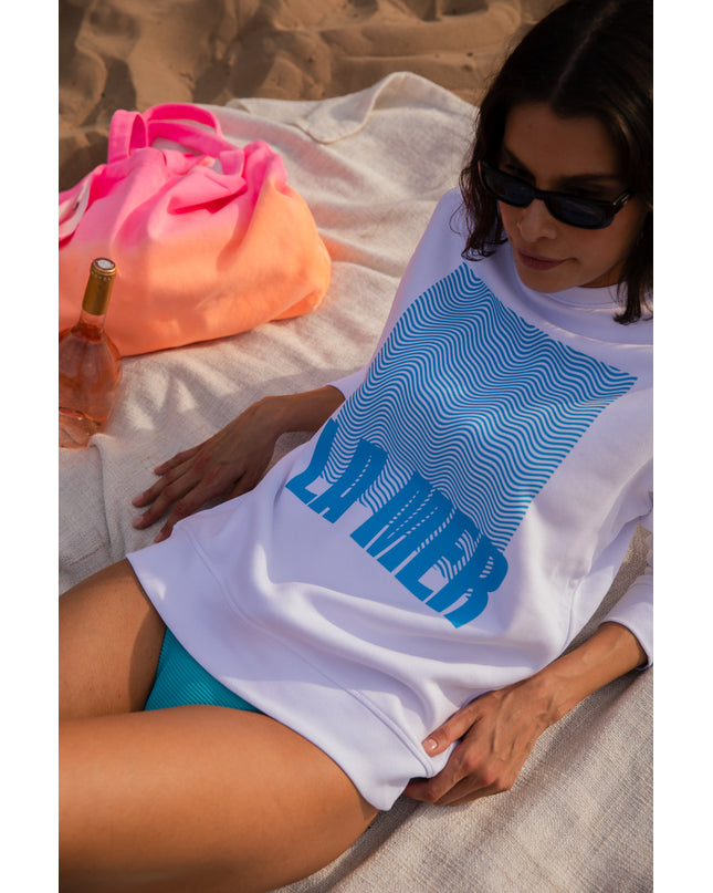 La Mer Sweatshirt - Weiß / Aqua