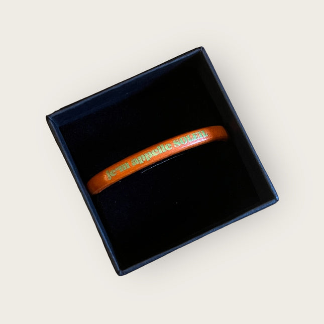 Lederarmband Je`m appelle soleil - Orange/Grün