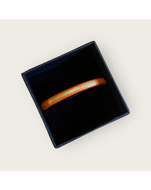 Lederarmband Je`m appelle soleil - Orange/Grün
