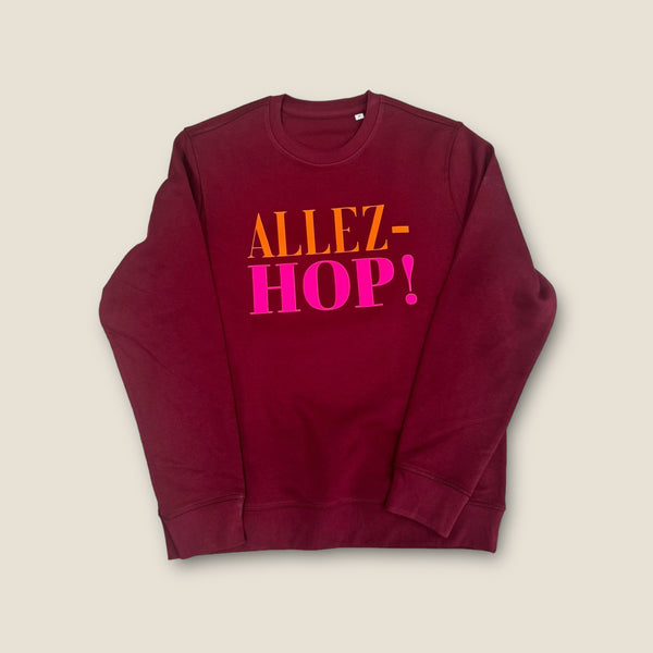 ALLEZ-HOP Sweatshirt - Bordeaux/ Neon