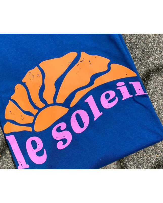Le Soleil T-Shirt - Blau, Gelb & Flieder