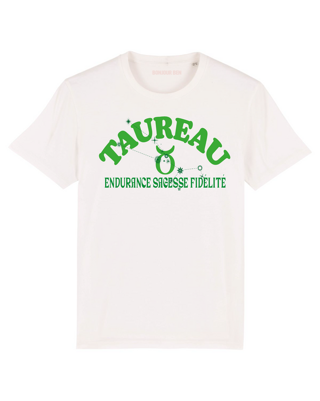 Sternzeichen T-Shirt Stier - Weiß/Grün