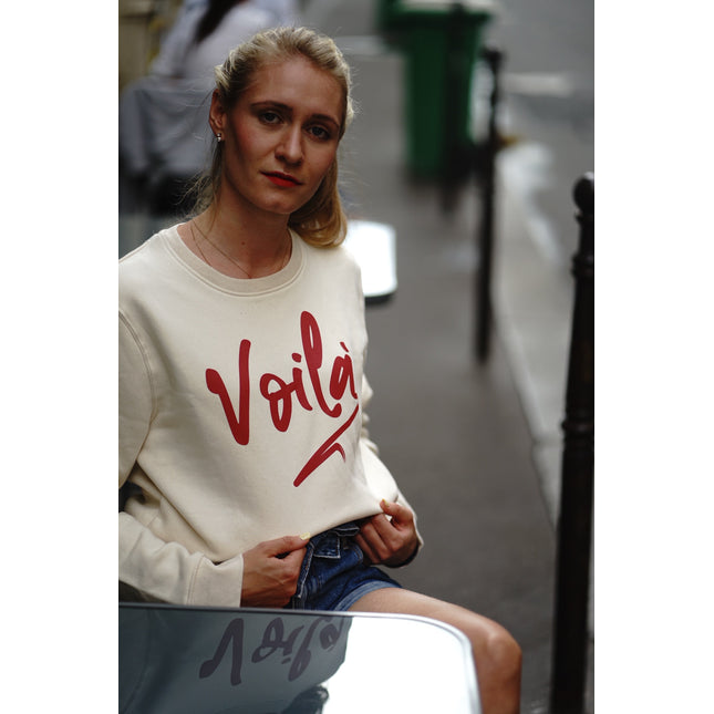 Voilà Sweatshirt - Offwhite/Rot