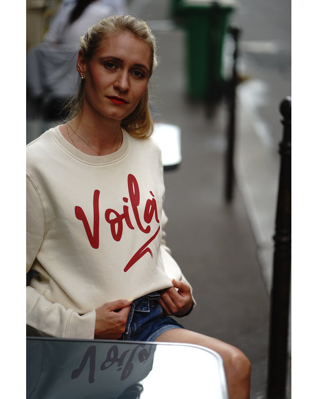 Voilà Sweatshirt - Offwhite/Rot