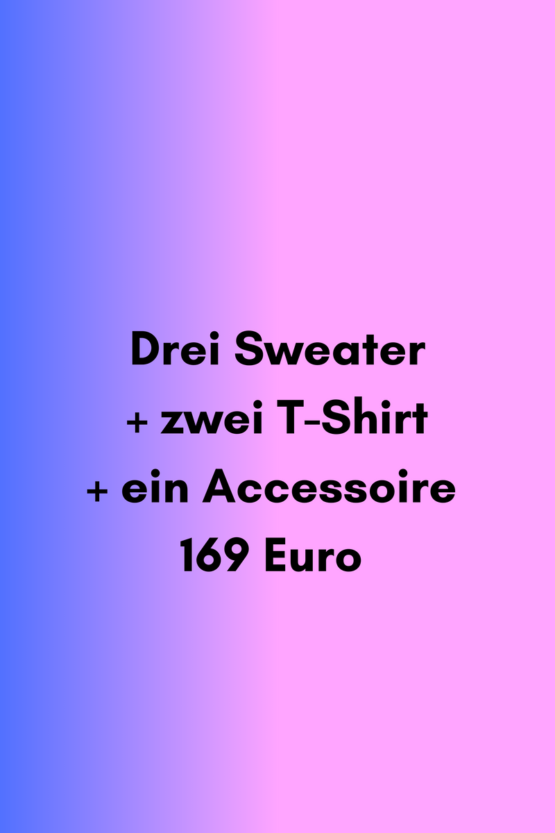 SAMPLE SALE Wundertüte 6 Teile - Drei Sweater, 2 T-Shirts, 1 Accessoire