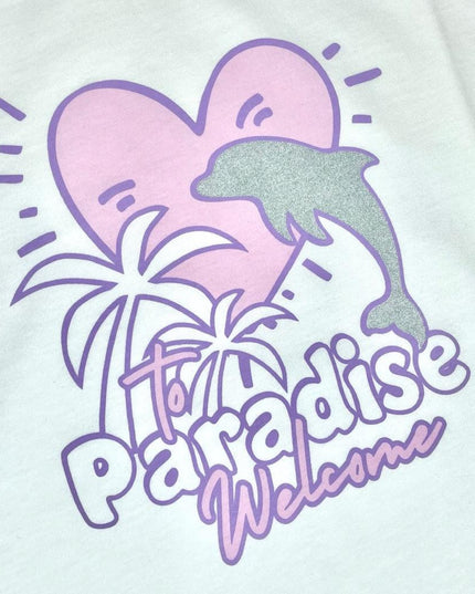 PARADISE HEARTS paradise T-Shirt - weiß / Glitzer