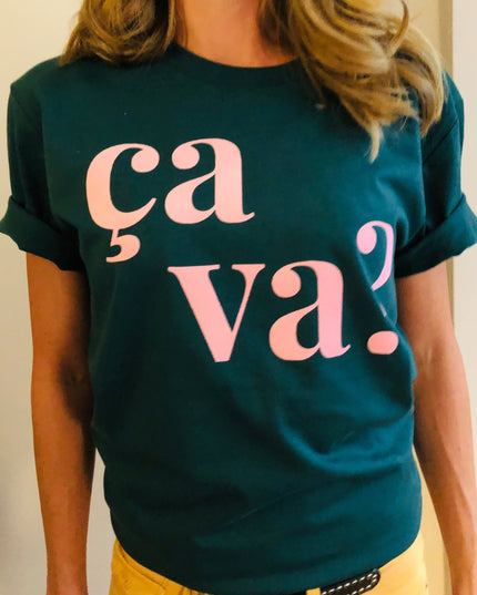 Ça va? T-Shirt - Grün/Rosa