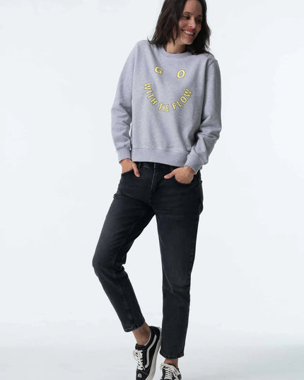 PARADISE HEARTS go with the flow Sweater - grau / gelb