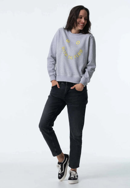 PARADISE HEARTS go with the flow Sweatshirt - Grau/Gelb