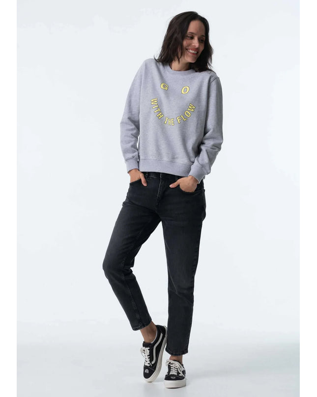 PARADISE HEARTS go with the flow Sweatshirt - Grau/Gelb
