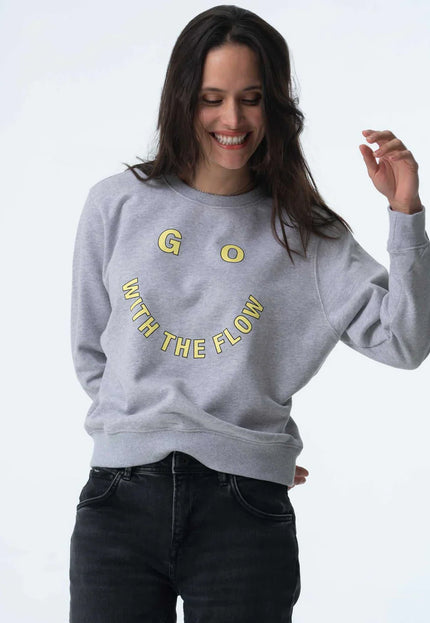 PARADISE HEARTS go with the flow Sweatshirt - Grau/Gelb
