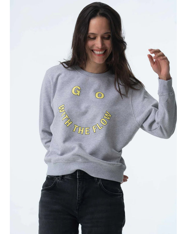 PARADISE HEARTS go with the flow Sweatshirt - Grau/Gelb
