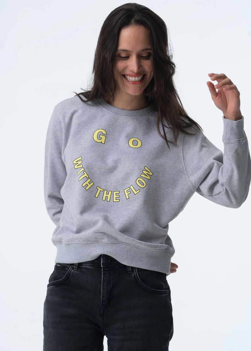 PARADISE HEARTS go with the flow Sweater - grau / gelb
