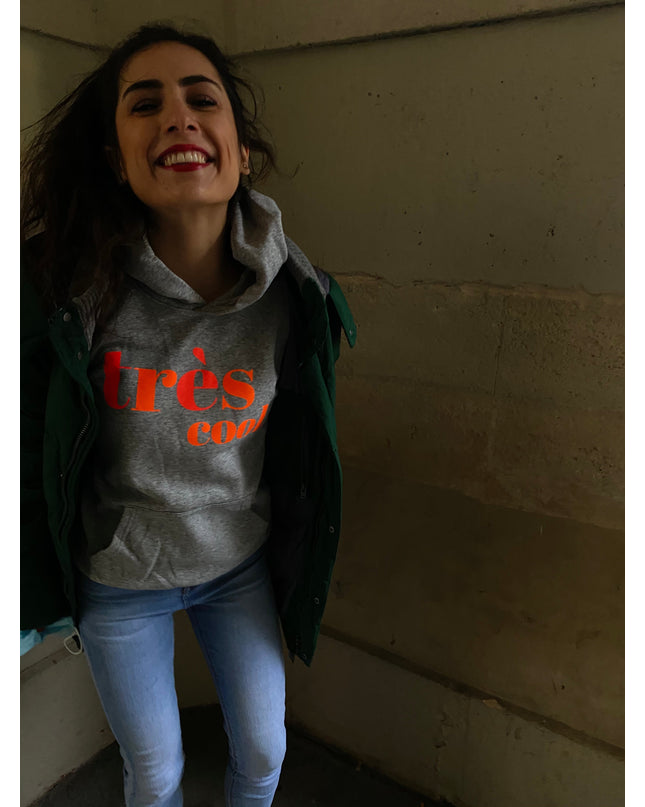 Très Cool Hoodie - Hellgrau/Neon Orange