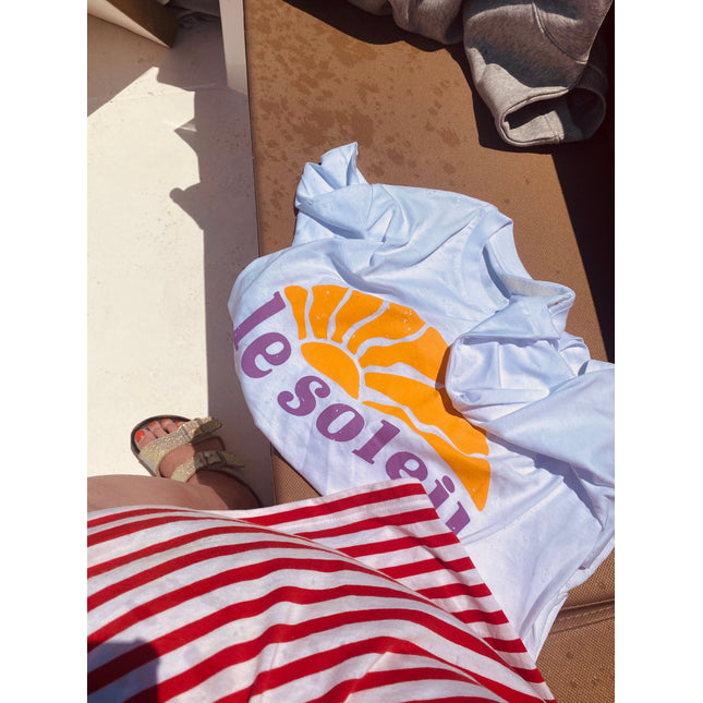 Le Soleil T-Shirt - Weiß /Orange & Lila