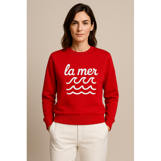 La Mer Sweatshirt  limited edition - Rot / Weiß