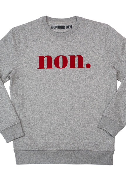 Non. Sweatshirt - Hellgrau/Rot