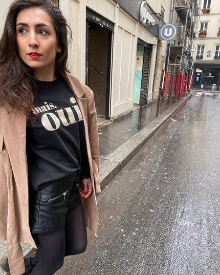 Mais, Oui! Sweatshirt - Schwarz/Glitzer Gold