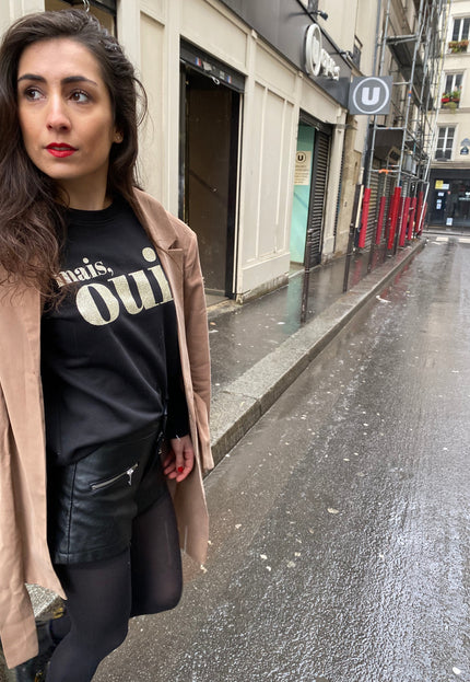 Mais, Oui! Sweatshirt - Schwarz/Glitzer Gold