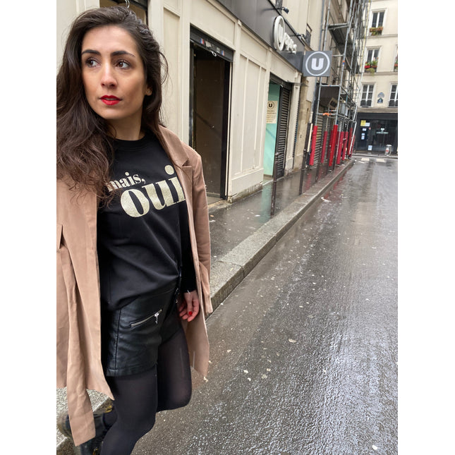 Mais, Oui! Sweatshirt - Schwarz/Glitzer Gold