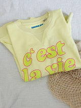 C'est la vie Sweatshirt - Lemon / Strass