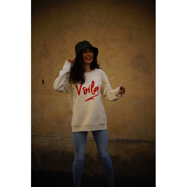 Voilà Sweatshirt - Offwhite/Rot