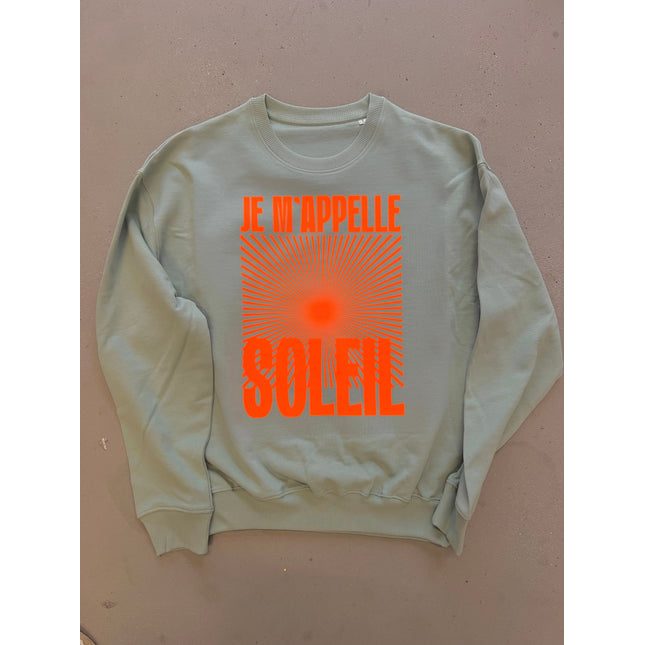 Je m'appelle Soleil Sweatshirt - Mint/Neon Orange