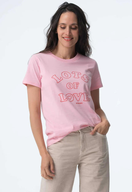 PARADISE HEARTS lots of love T-Shirt - rosa / rot