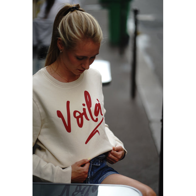 Voilà Sweatshirt - Offwhite/Rot