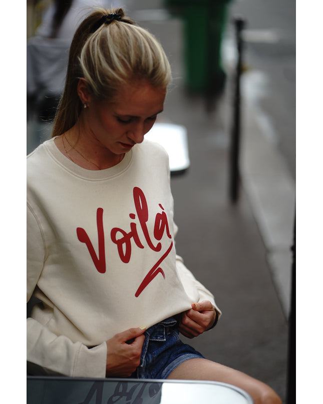 Voilà Sweatshirt - Offwhite/Rot