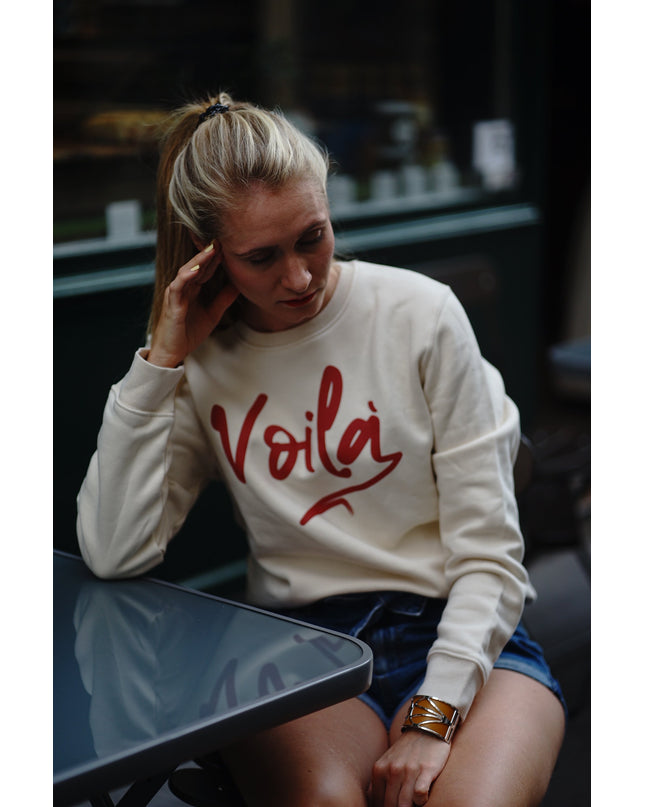Voilà Sweatshirt - Offwhite/Rot