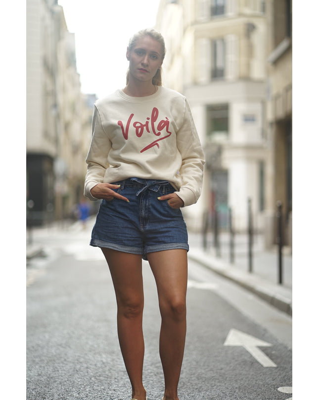 Voilà Sweatshirt - Offwhite/Rot