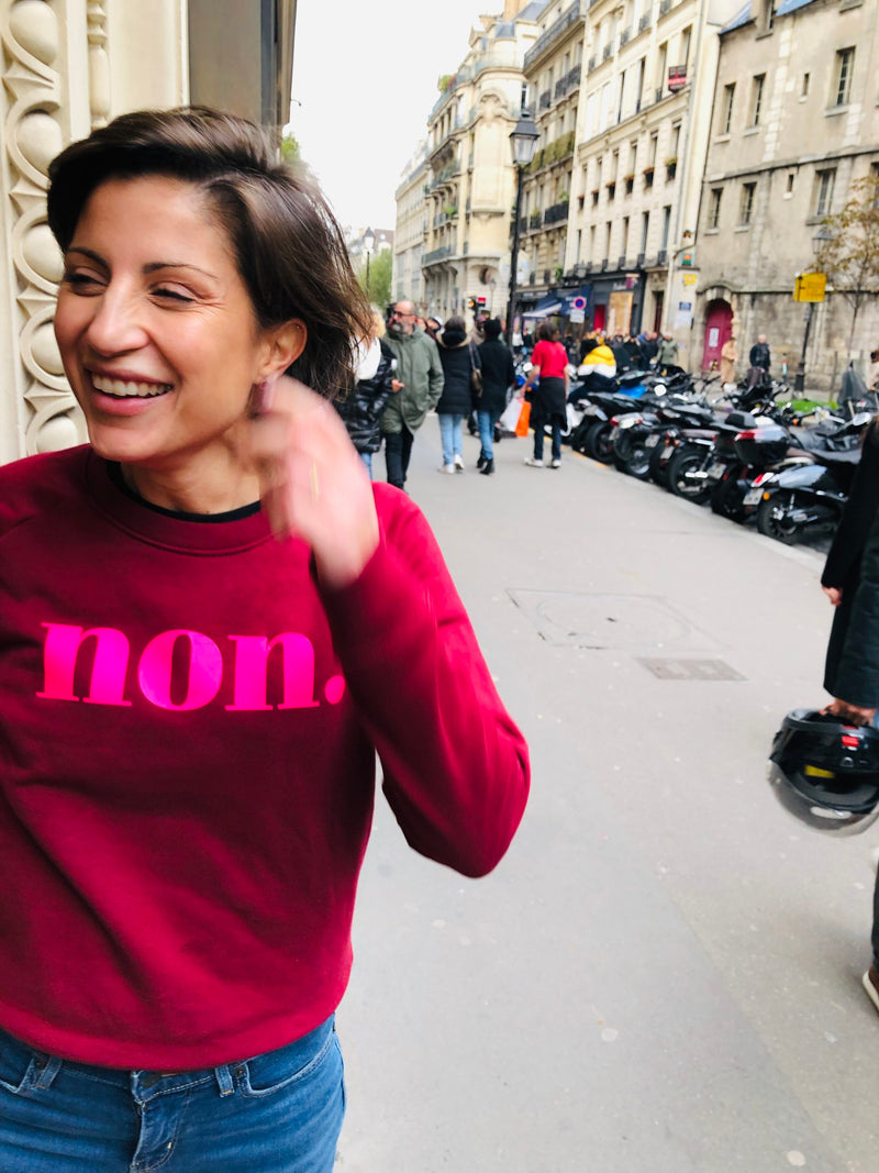 Non. Sweater - Bordeaux/Neon Pink 