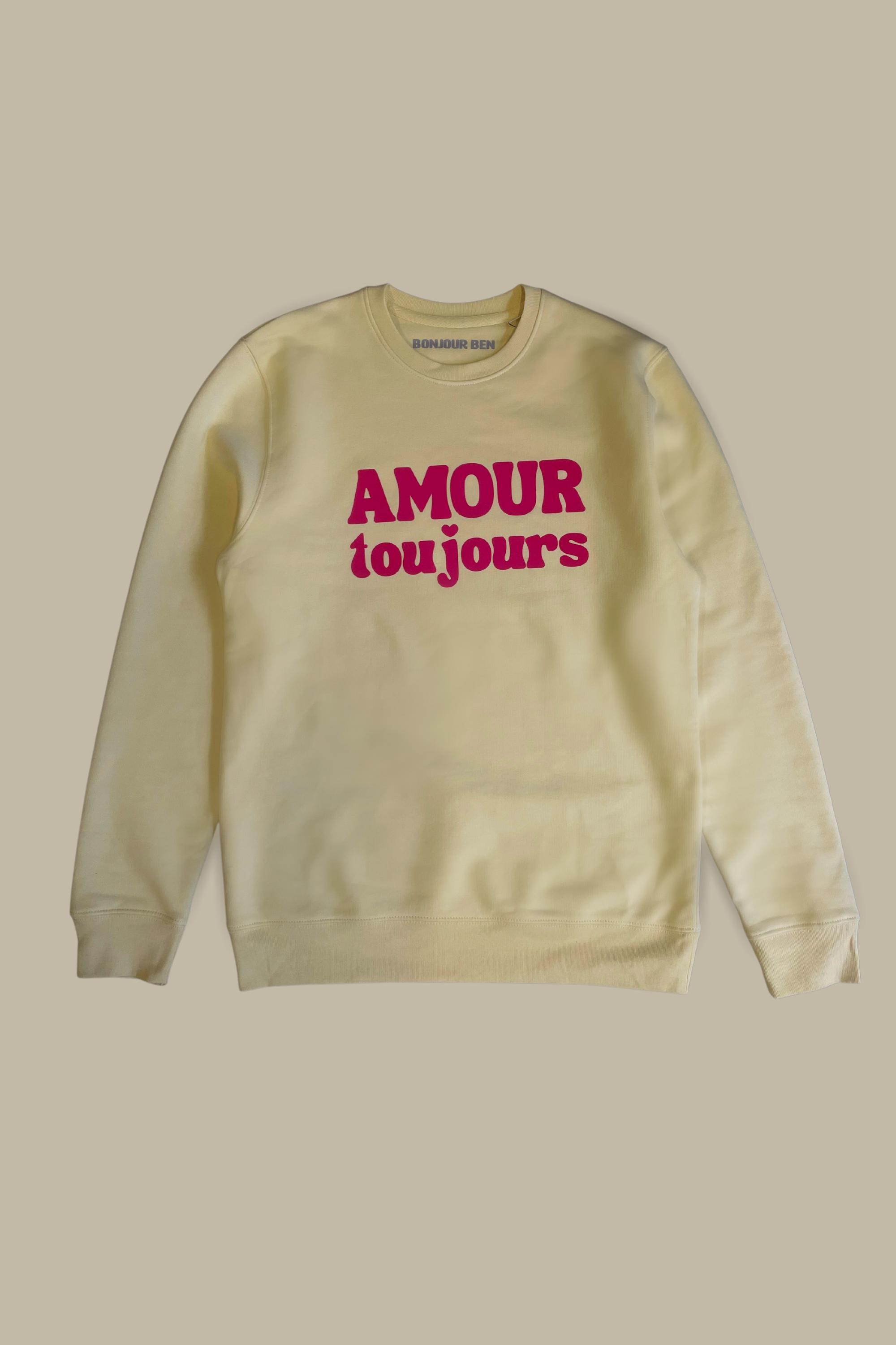 Amour toujours Sweater - Lightyellow/Pink 