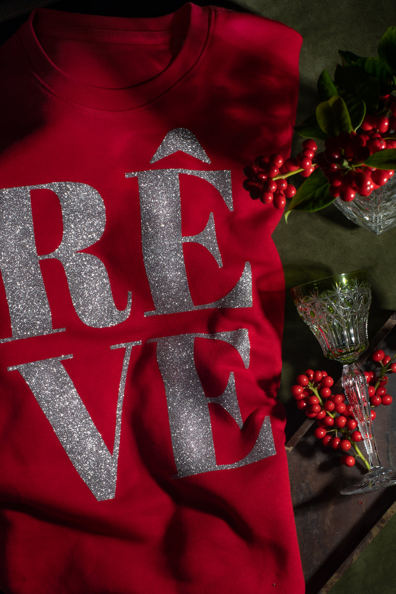 Rêve Sweater - Red/Glitter Silver 