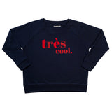 Très Cool Sweatshirt - Dunkelblau/Glitzer Rot