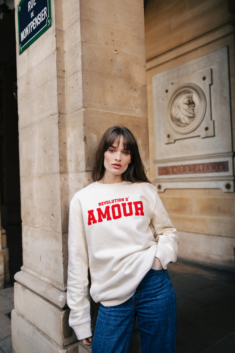 Revolution D´amour Sweater - Offwhite/Red 