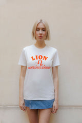 Sternzeichen T-Shirt Löwe - Weiß/Orange