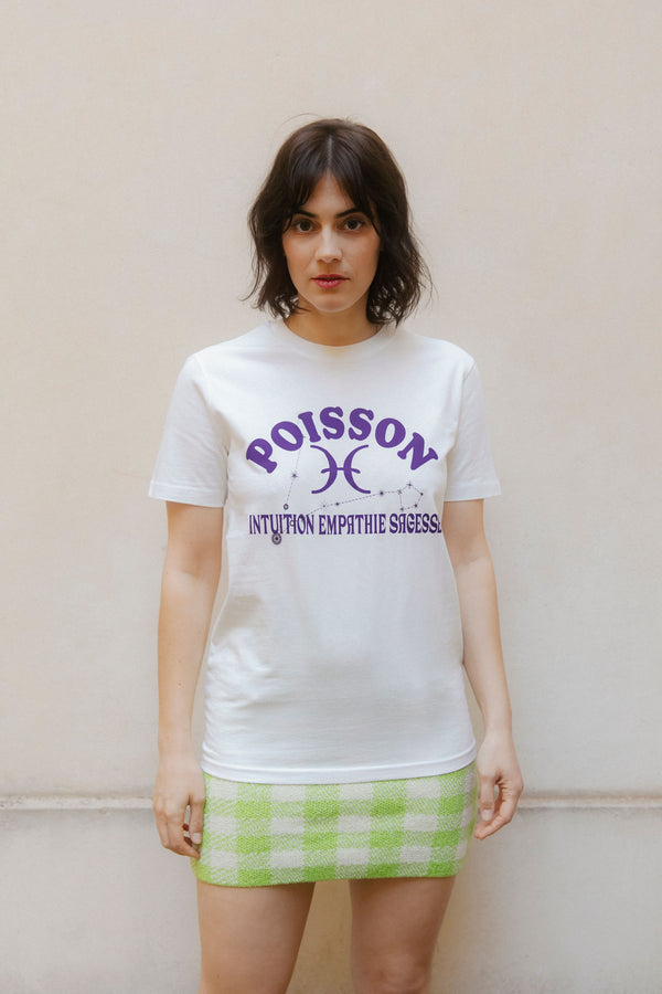 Zodiac signs T-Shirt Pisces - White/Purple