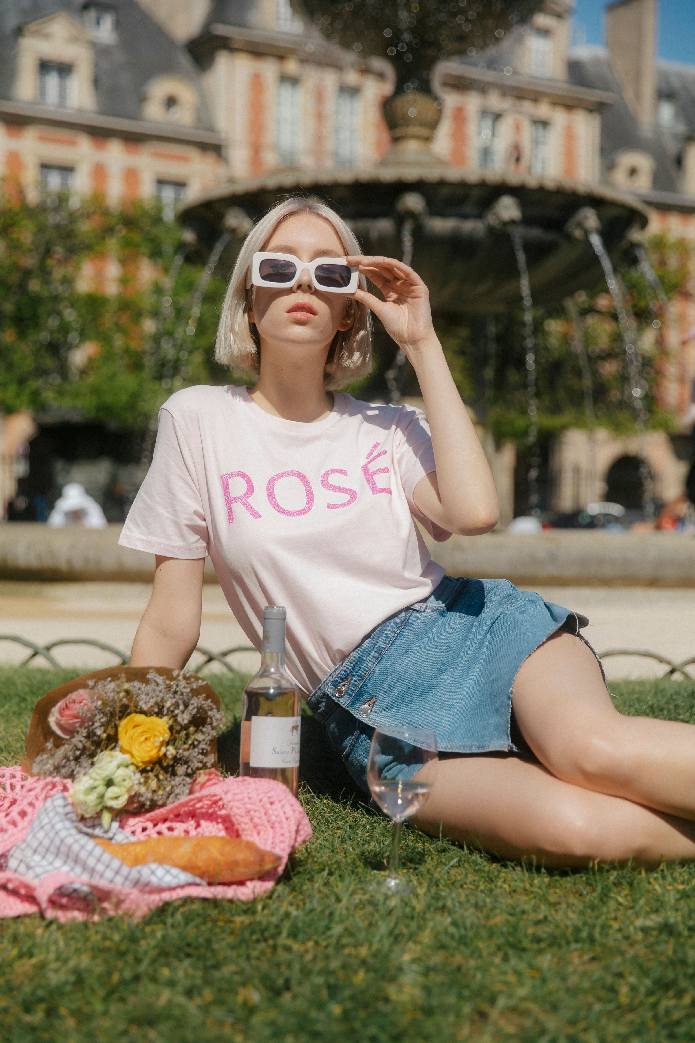 Rosé T-Shirt - Rosa/Glitzer