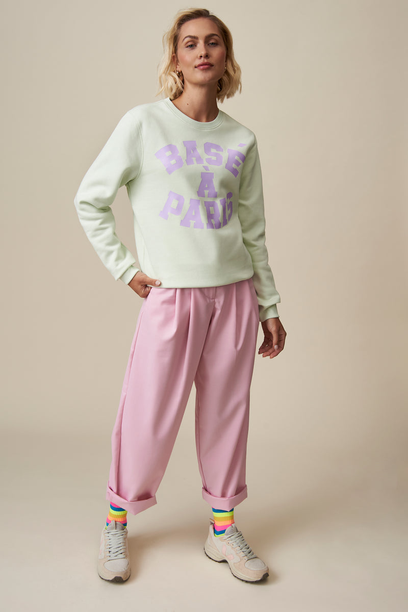 Basé à Paris Sweatshirt - Pastellgrün /Lavendel