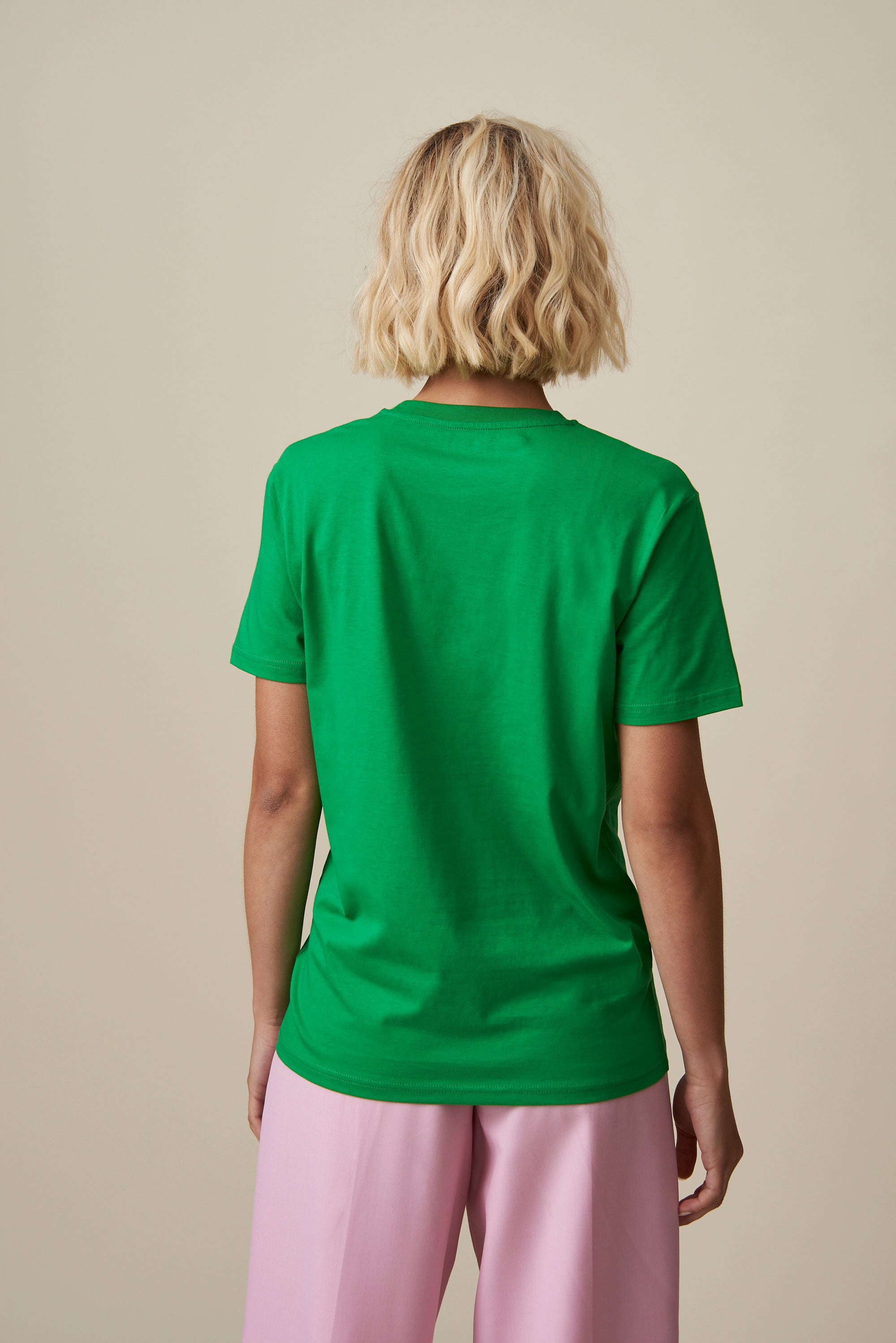 Bisous T-Shirt - Green / Neon Pink Rhinestones