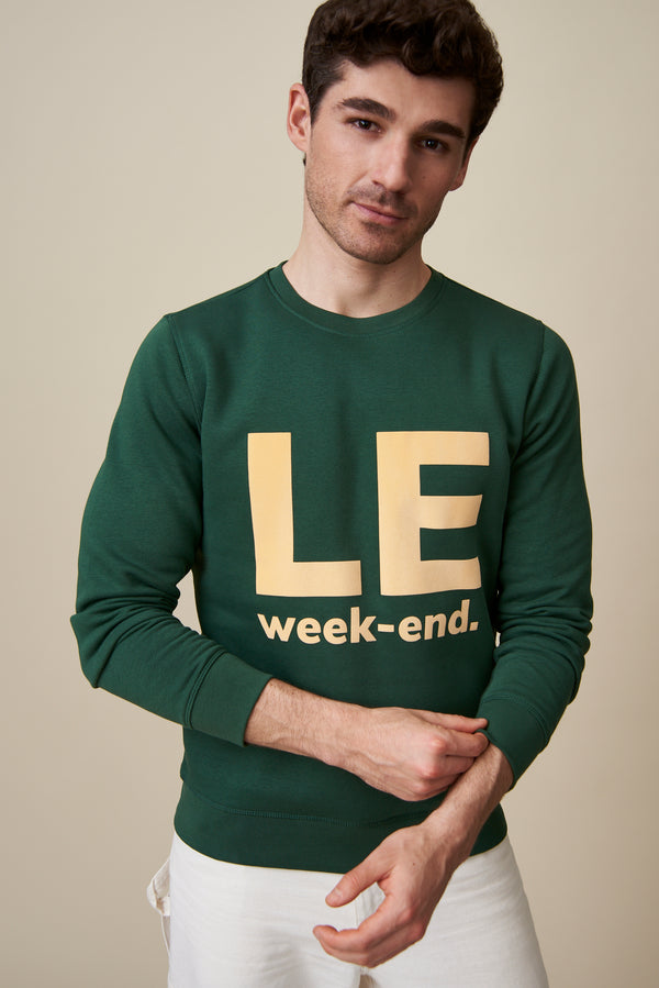 Le Weekend Sweatshirt - Green / Beige