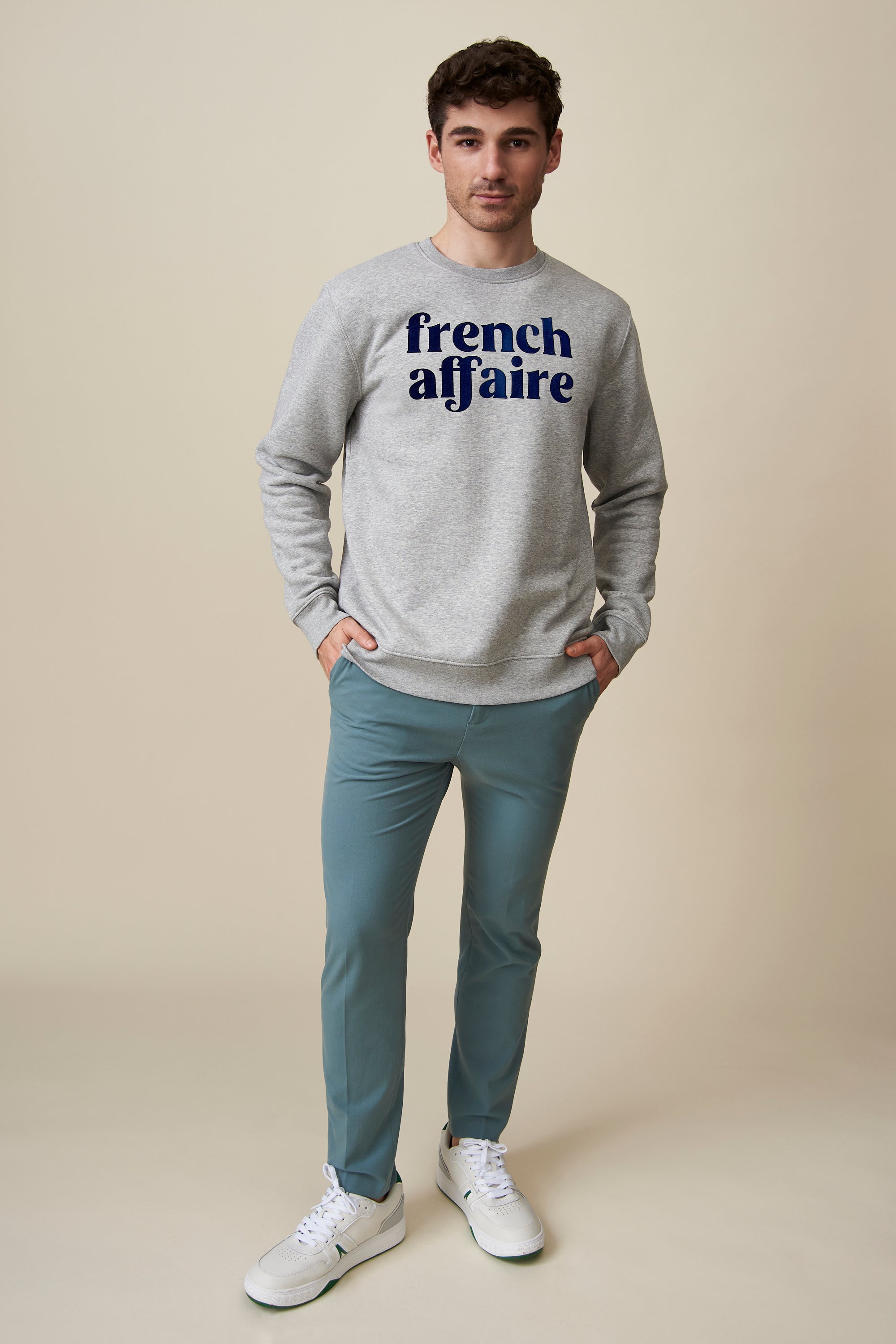 French Affaire Sweatshirt - Grau/Dunkelblau
