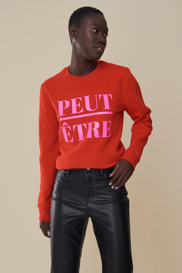 Peut-Être Sweatshirt - Rot/Neon Pink
