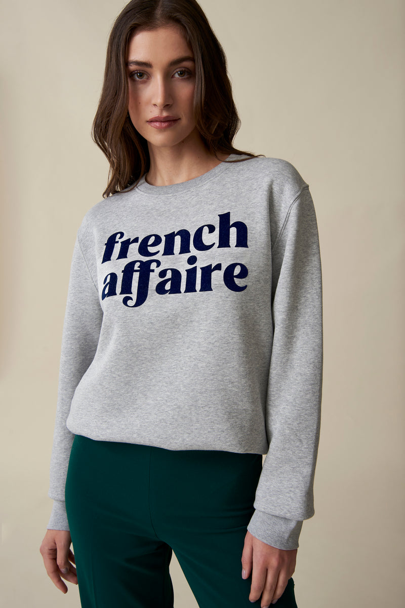 French Affaire Sweatshirt - Grau/Dunkelblau