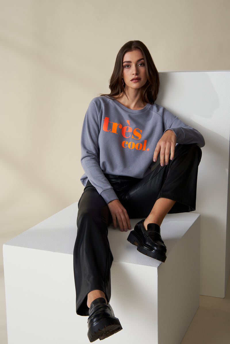 Très cool Sweater - Grey/Neon Orange 