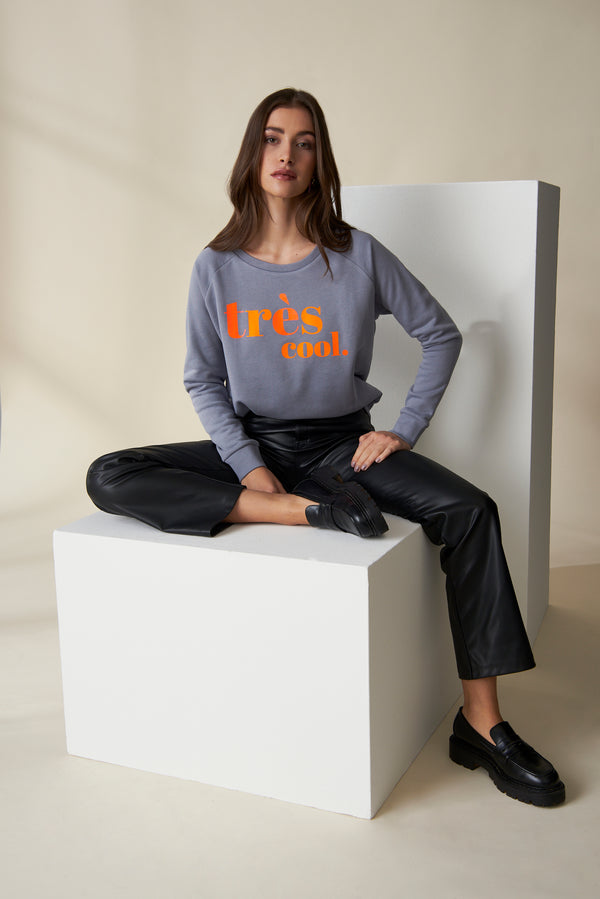 Très Cool Sweatshirt - Grau/Neon Orange